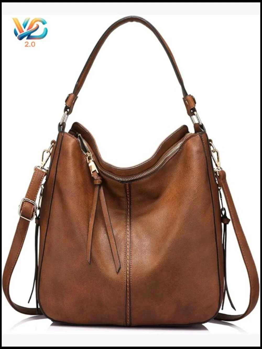 Faux Leather Hobo Crossbody Bag Large Shoulder Handbag Purse